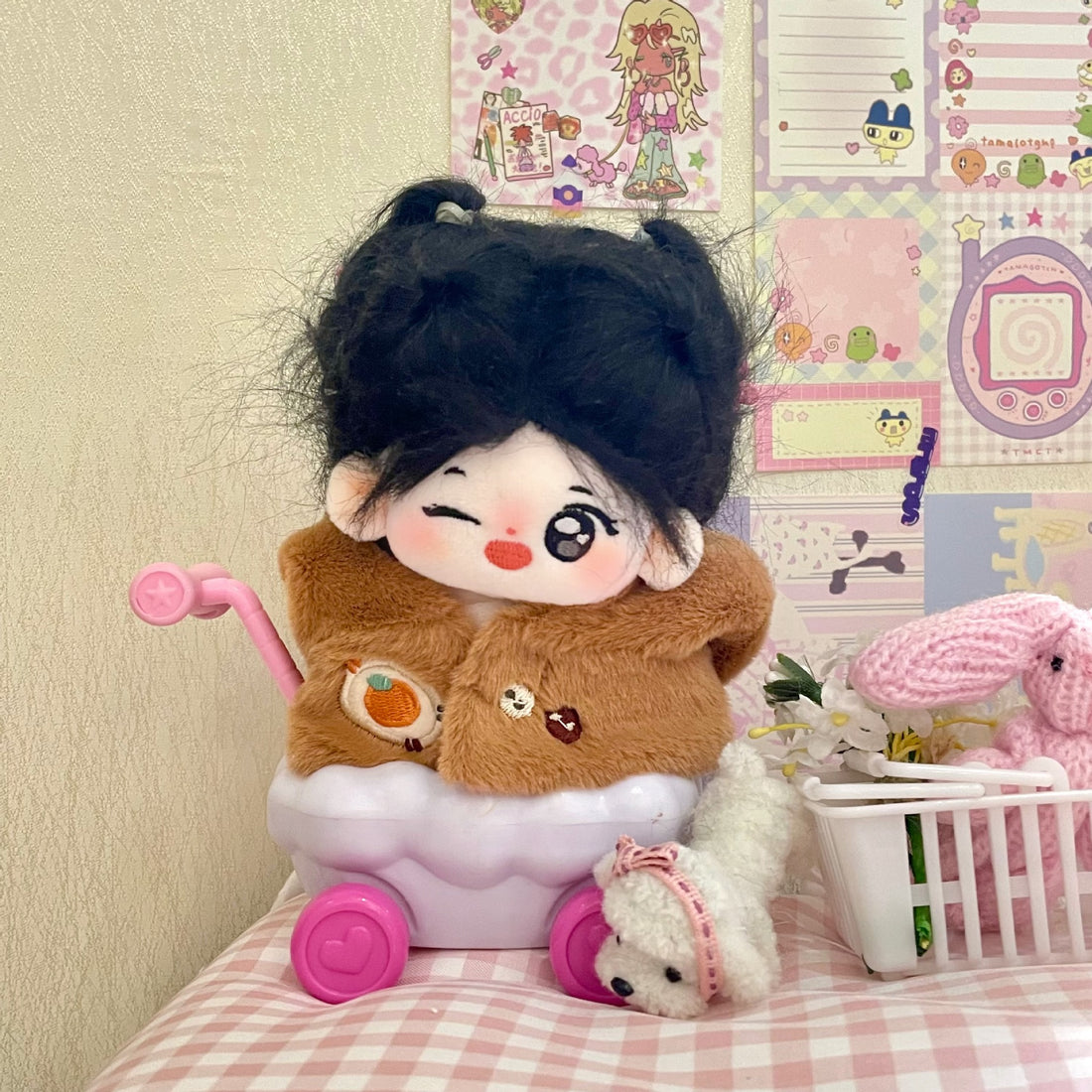 New Doudou 10cm Fried Hair Charm Cotton Doll Normal Body