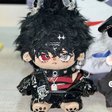 20/30 cm Cotton Doll Black Leather Washed Rabbit Fur No Attribute Super Star Doll with Animal Ears In Stock